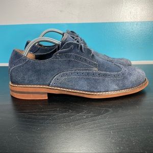 Florsheim blue suede wing tip dress shoes